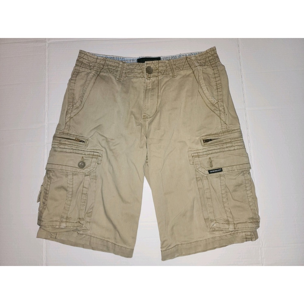 Men's Quick Silver Cargo Shorts Size 28 Khaki Beige, Grunge